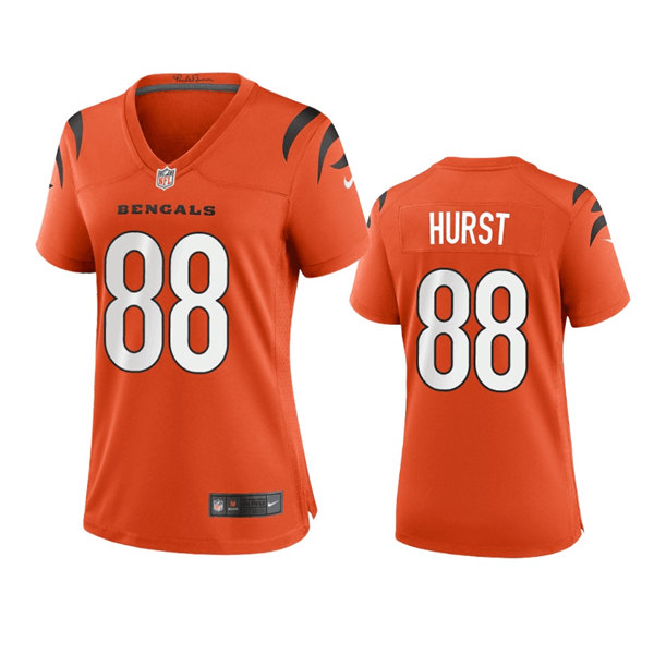Women's Cincinnati Bengals #88 Hayden Hurst Orange Stitched Game Jersey(Run Small)